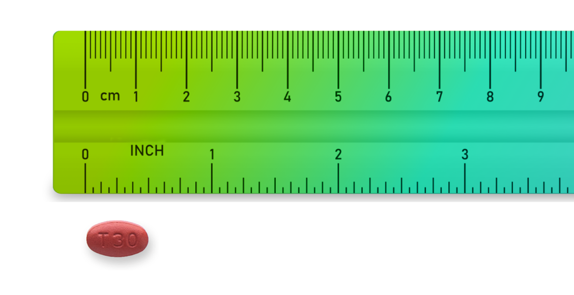 Image: XPHOZAH tablet with ruler showing actual size